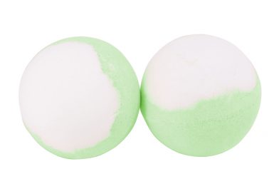 green layered bath bombs