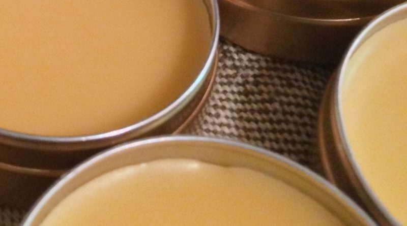 homemade lip balm in containers