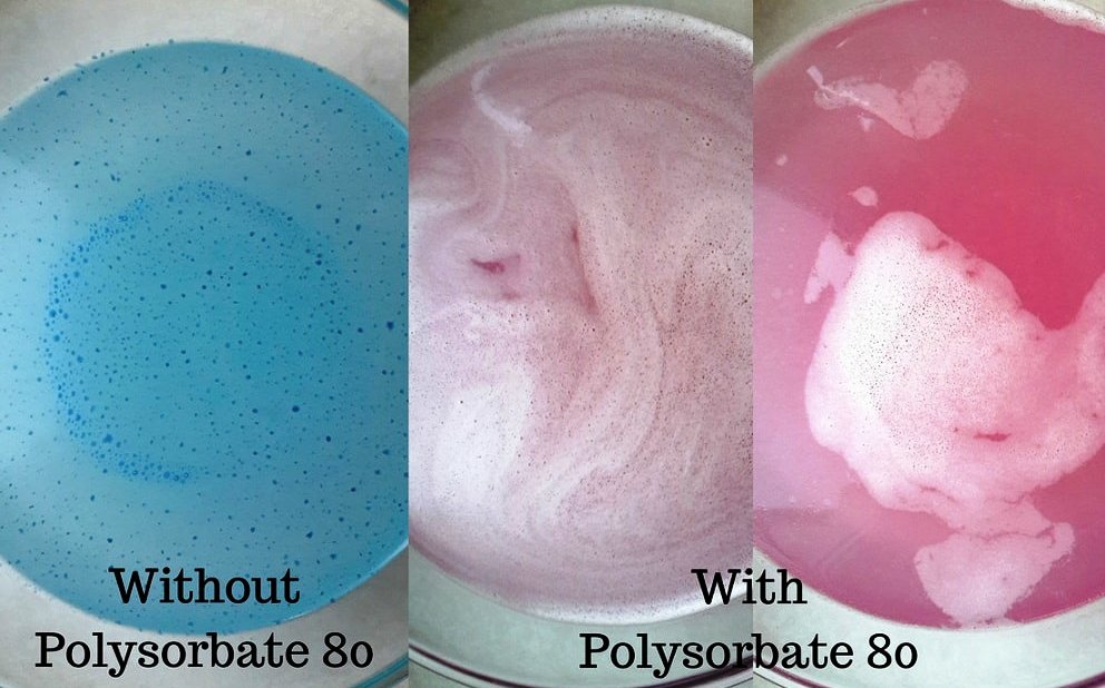 oil in water without Polysorbate 820 vs oil in water with polysorbate 80