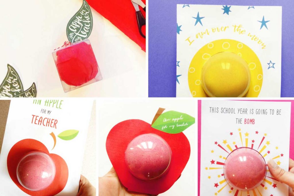 5 teacher gift bath bomb designs