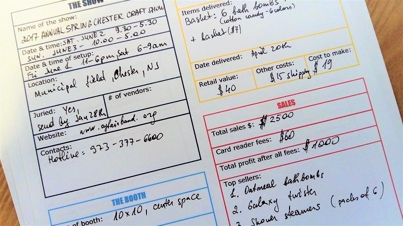 craft show tracker hand written2