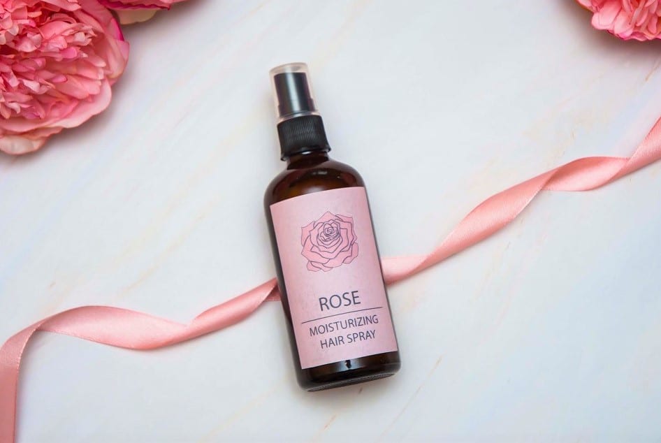 DIY hair spray with aloe vera rose water panthenol and hydrolyzed silk