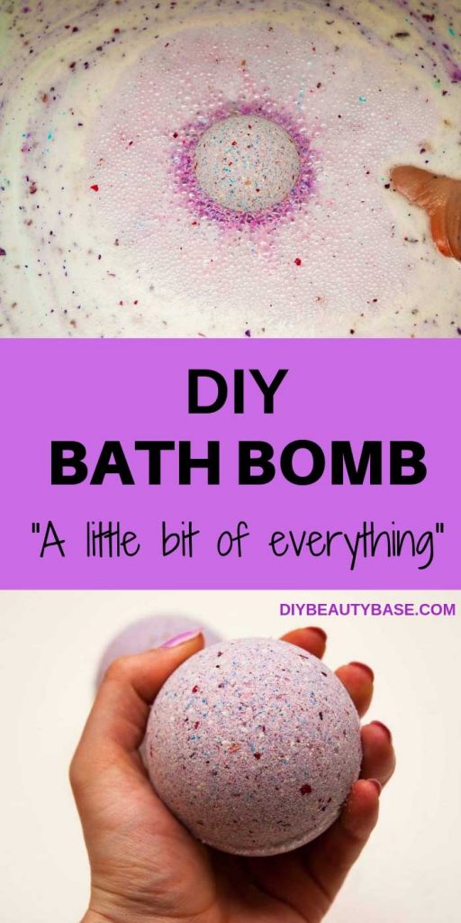 DIY foaming bath bomb recipe that is very easy because bath bombs don’t have to be smooth. Learn to make these foaming DIY bath bombs with rose petals, sea salt and color speckles. #DIYBATHBOMBS #DIYBEAUTYBASE #BATHBOMBS