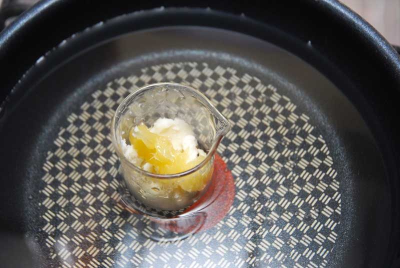 melting shea butter lanolin and jojoba oil