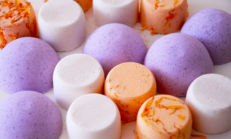 homemade shower melts with menthol and essential oils