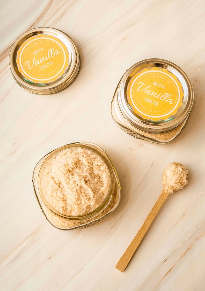 Easy Vanilla bath salts recipe with Epsom salts