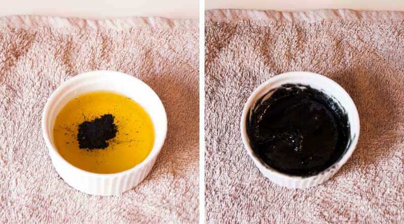 making cleansing balm with charcoal