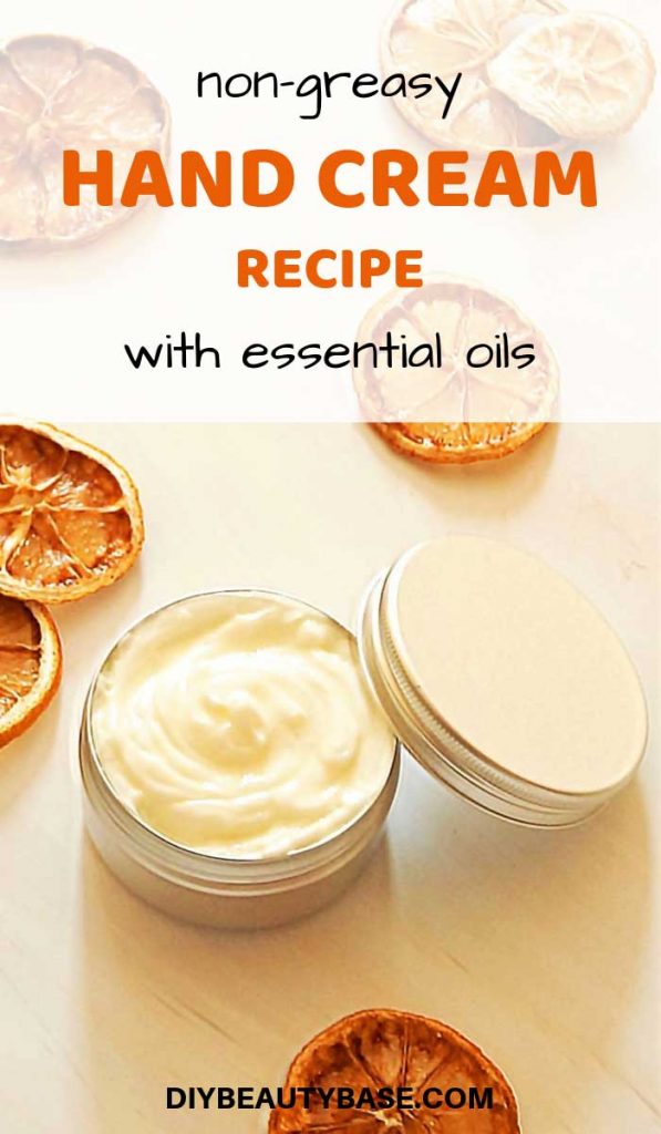 DIY hand cream made with a professional non-greasy recipe