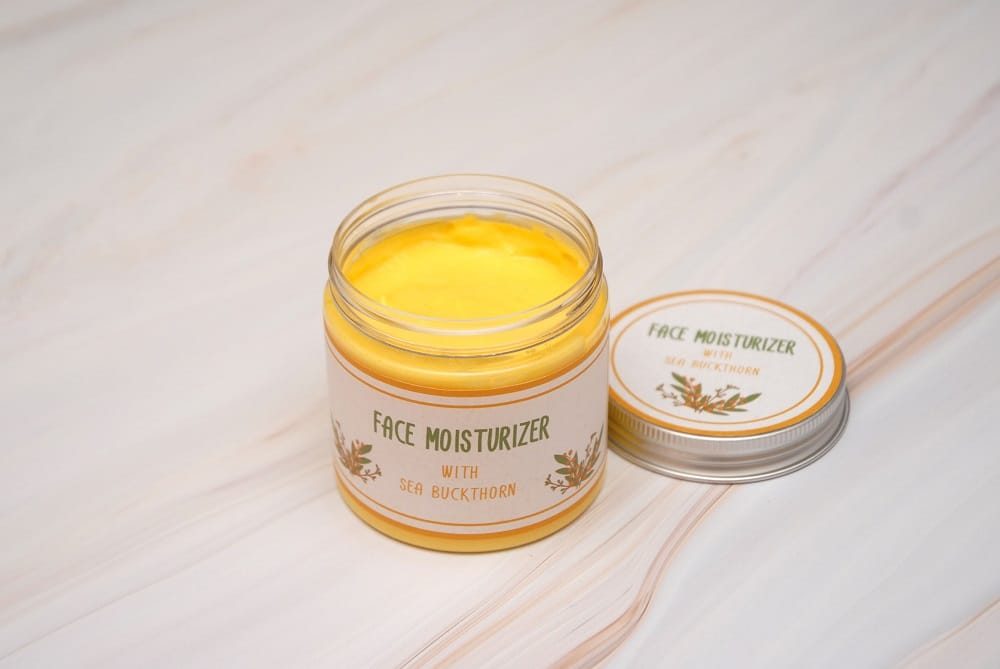 DIY face moisturizer recipe with anti-aging sea buckthorn oil