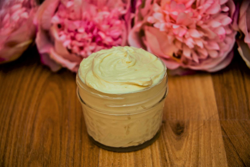 DIY body butter with shea and rosehip oil