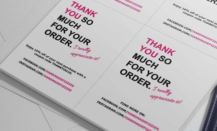 Note For Customer With Purchase Free Printable