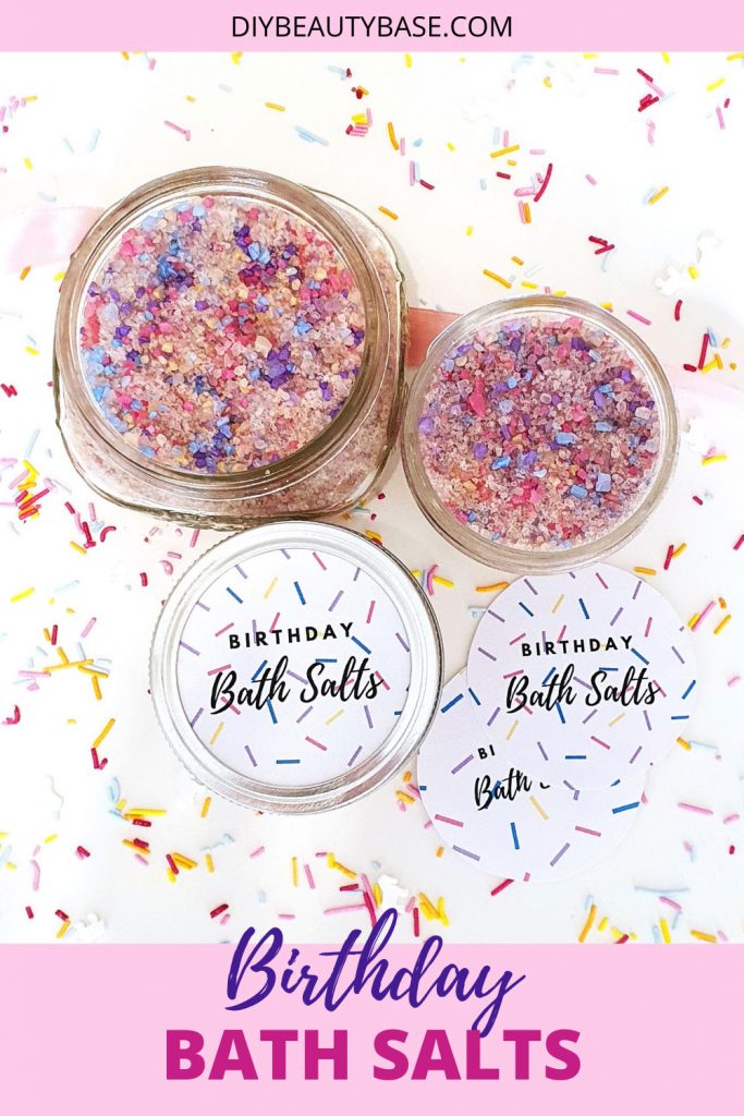 DIY Birthday bath salts gift with free printble labels