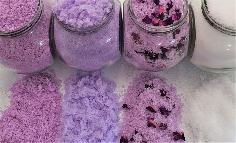 DIY Lavender Bath Salts made in 4 different ways
