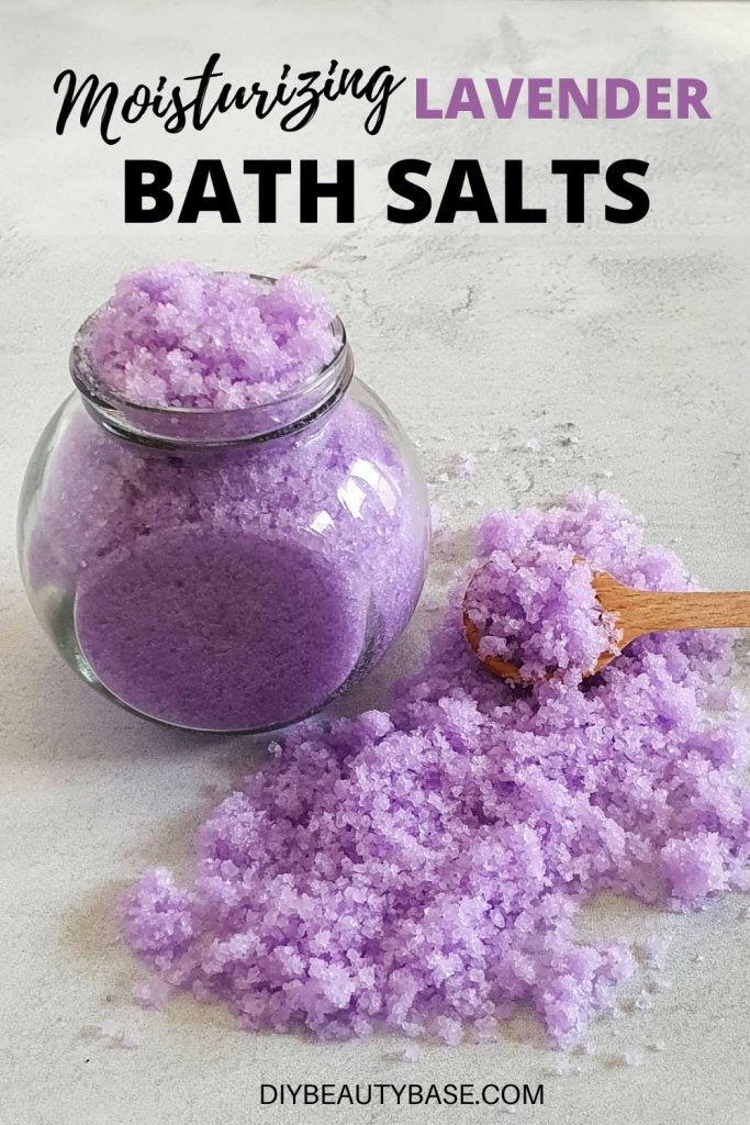 DIY moisturizing bath salts with lavender essential oil