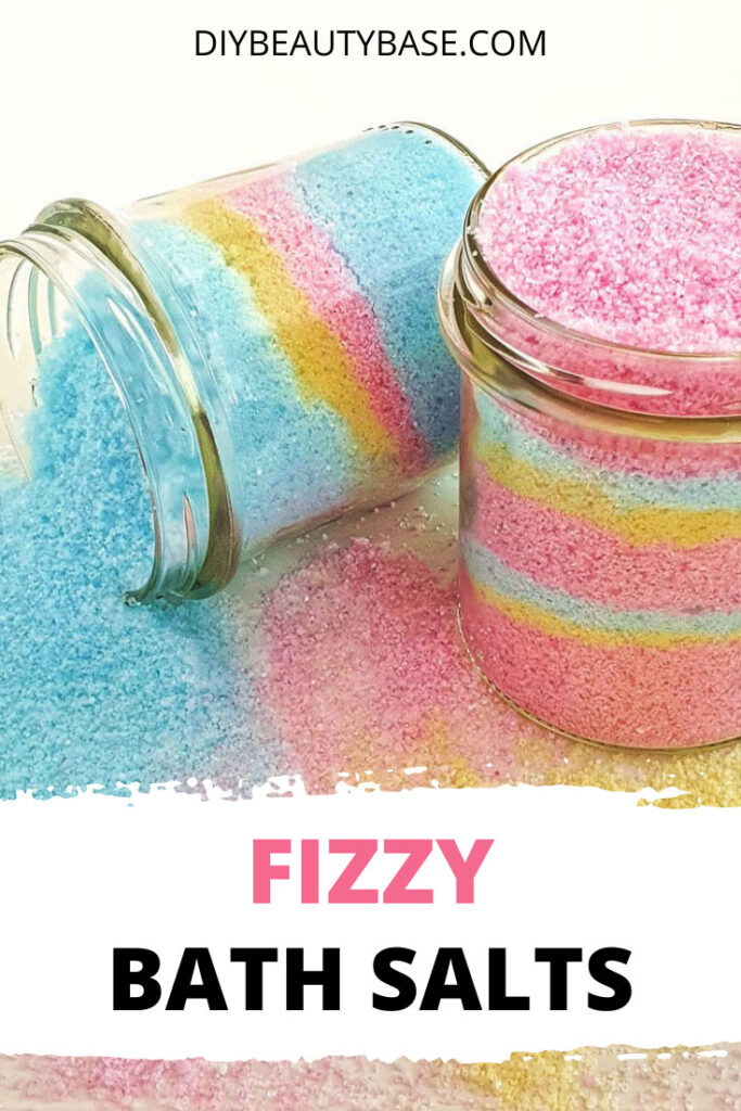 colorful homemade fizzy bath salts