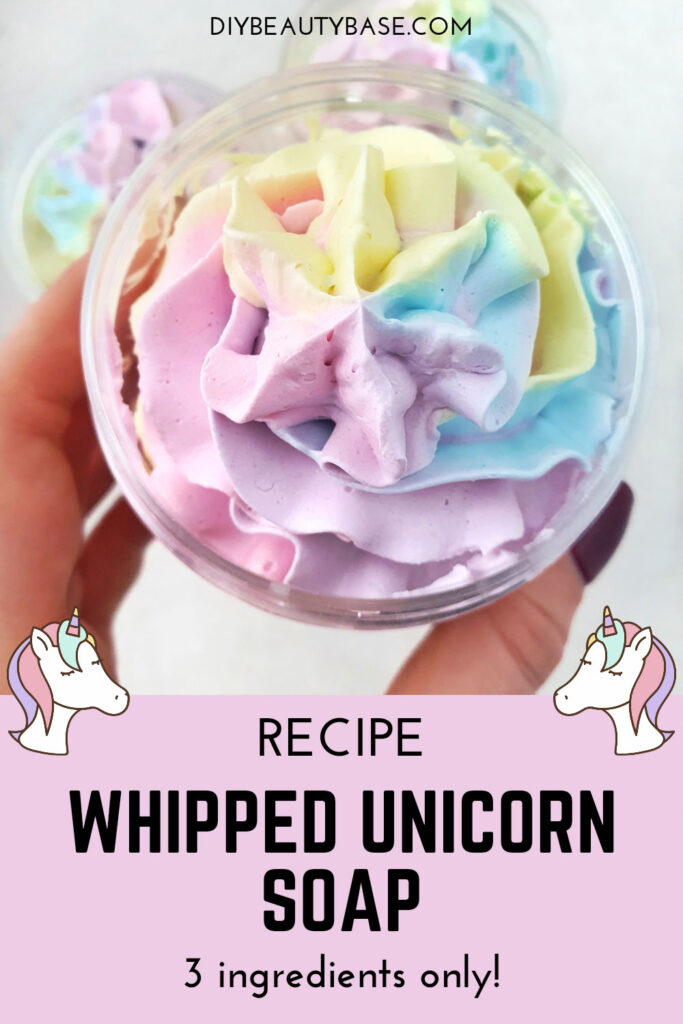colorful unicorn whipped soap recipe