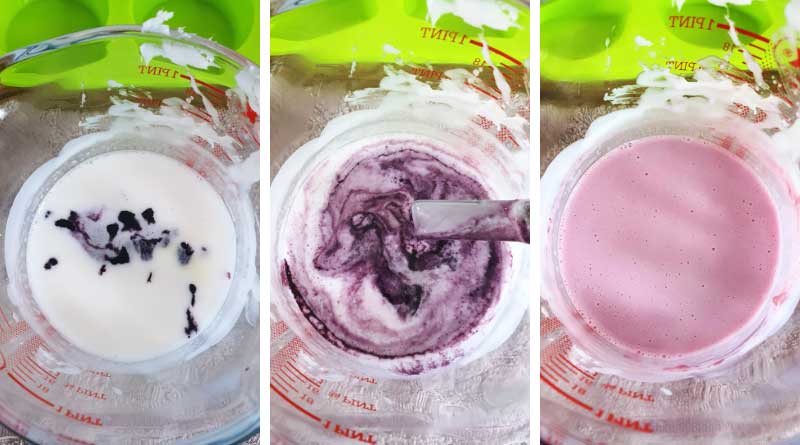 coloring mp soap with purple soap dye