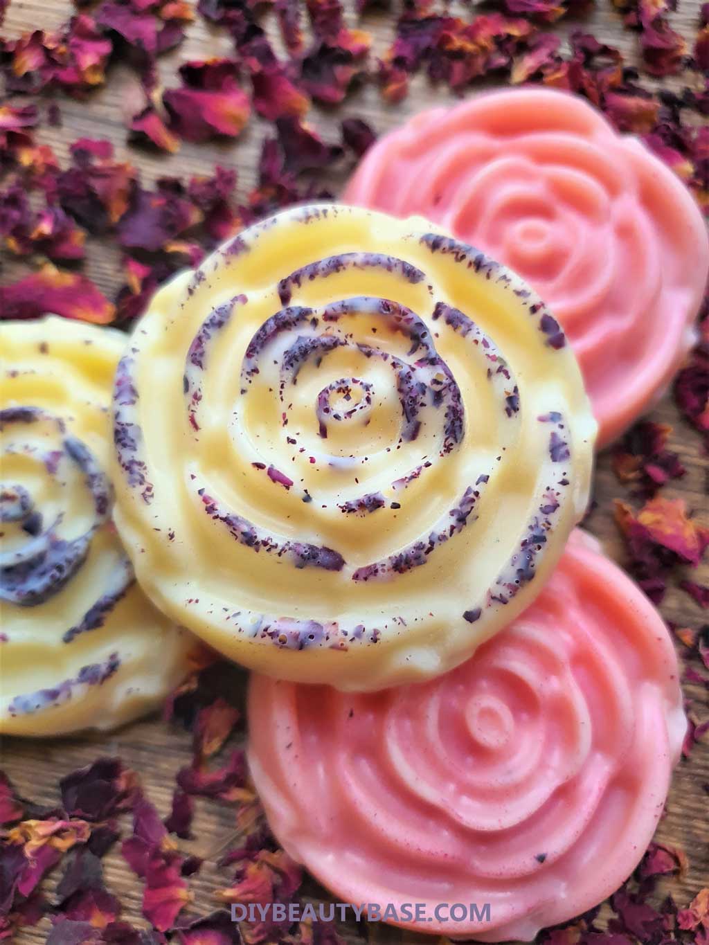 homemade lotion bars with roses