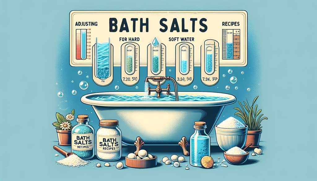 adjusting bath salts recipes for hard water and soft water