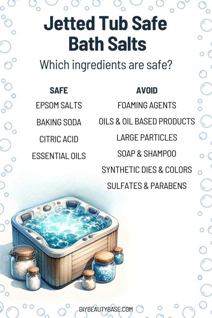 jacuzzi safe bath salts ingredients infographic